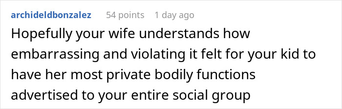 Screenshot of a social media comment discussing a mom’s extreme menstruation celebration for her 12-year-old daughter. Screenshot of a social media comment discussing a mom’s extreme menstruation celebration for her 12-year-old daughter.