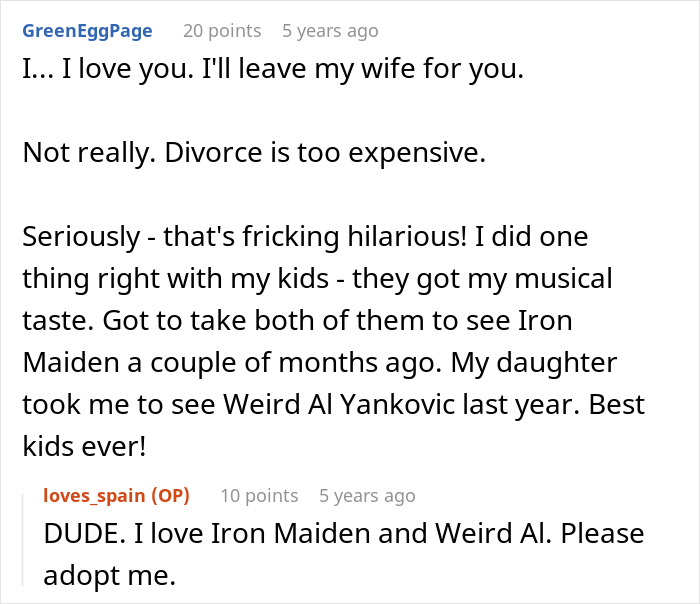 Comments thread about mom’s surprise babysitting plan backfiring with teen creating mini metalhead from sugar rush. Comments thread about mom’s surprise babysitting plan backfiring with teen creating mini metalhead from sugar rush.