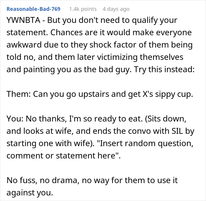 SIL lounging on the couch while BIL runs after child, showing tension as he is ready to end the arrangement. SIL lounging on the couch while BIL runs after child, showing tension as he is ready to end the arrangement.