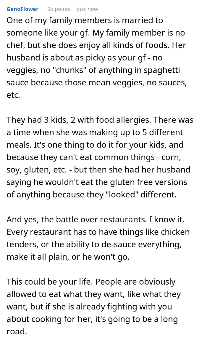 Woman Has The Palate Of A Five Year Old, Her BF Starts Refusing To Cook For Her Woman Has The Palate Of A Five Year Old, Her BF Starts Refusing To Cook For Her