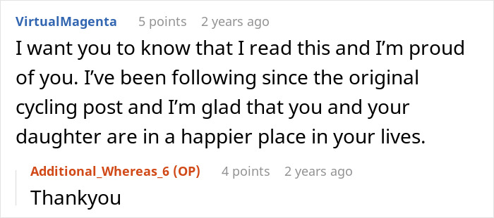 Reddit user expresses pride and support after man cancels girlfriend's plans for a cycle trip instead of watching his daughter. Reddit user expresses pride and support after man cancels girlfriend's plans for a cycle trip instead of watching his daughter.