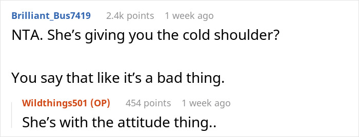 Screenshot of a Reddit conversation where users discuss a lady borrowing everything but the kitchen sink and expecting neighbor to pay groceries. Screenshot of a Reddit conversation where users discuss a lady borrowing everything but the kitchen sink and expecting neighbor to pay groceries.
