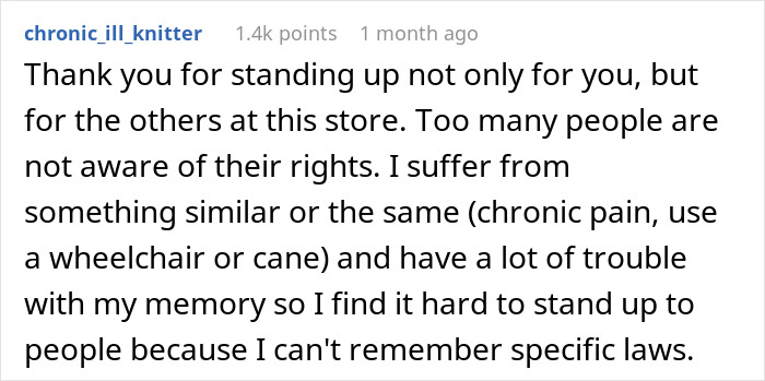 Comment on a forum discussing challenges faced by disabled employees and the importance of standing up against ableist managers.