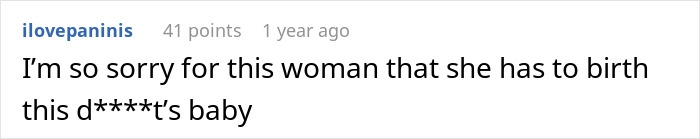 Screenshot of a comment expressing frustration in a discussion about a guy fed up with pregnant roomie being the father.