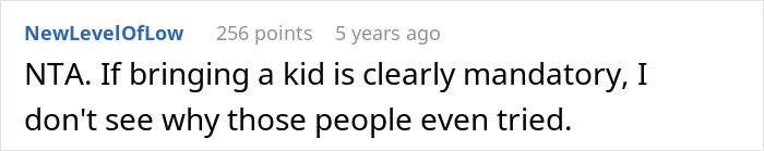 Screenshot of an online comment discussing a tour company receiving bad reviews after turning away a childfree couple.