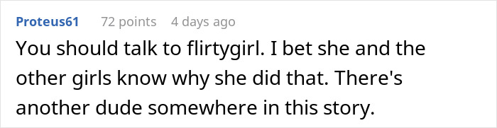 Screenshot of an online comment discussing a man demoted to friend by his girlfriend and his upgrade to flirty bachelor. Screenshot of an online comment discussing a man demoted to friend by his girlfriend and his upgrade to flirty bachelor.