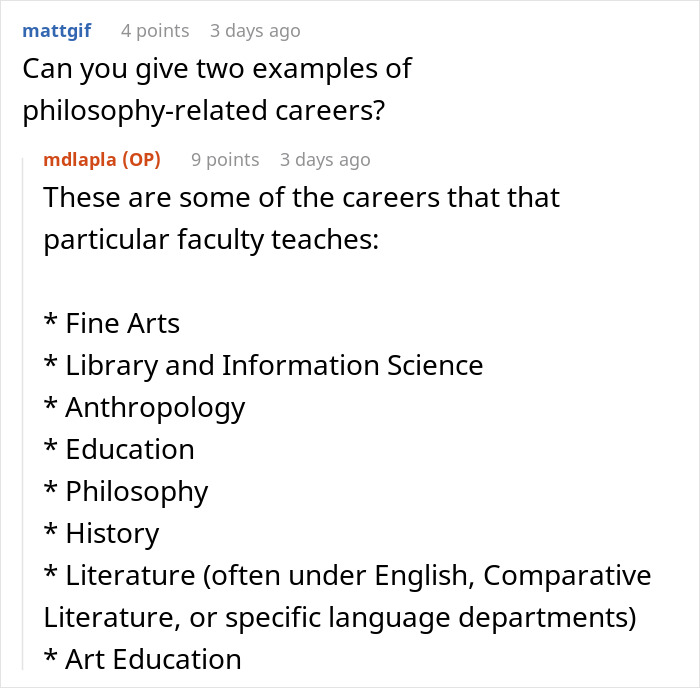 Screenshot of an online forum discussing philosophy-related careers, illustrating IT assigning young women to a professor’s class. Screenshot of an online forum discussing philosophy-related careers, illustrating IT assigning young women to a professor’s class.