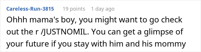 Comment discussing a man who expects his girlfriend to get a Mother's Day gift for his mom after eight months of dating, shocking her. Comment discussing a man who expects his girlfriend to get a Mother's Day gift for his mom after eight months of dating, shocking her.