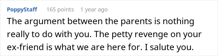 Comment from PoppyStaff discussing petty revenge related to gold digger holiday friend drama in an online forum. Comment from PoppyStaff discussing petty revenge related to gold digger holiday friend drama in an online forum.