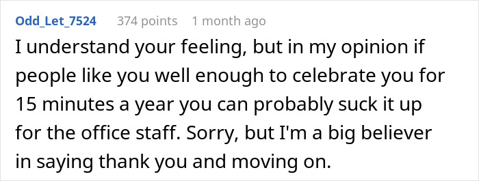 Annoyed worker sitting at desk with birthday cake, showing frustration amid office celebration. Annoyed worker sitting at desk with birthday cake, showing frustration amid office celebration.
