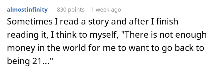 Screenshot of a Reddit comment reflecting on life experiences, illustrating best friend sabotage in a relationship with BF.