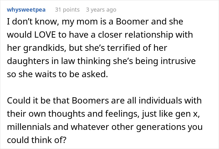 Comment discussing generational differences in parenting with mixed reactions about modern parents not hitting the same. Comment discussing generational differences in parenting with mixed reactions about modern parents not hitting the same.