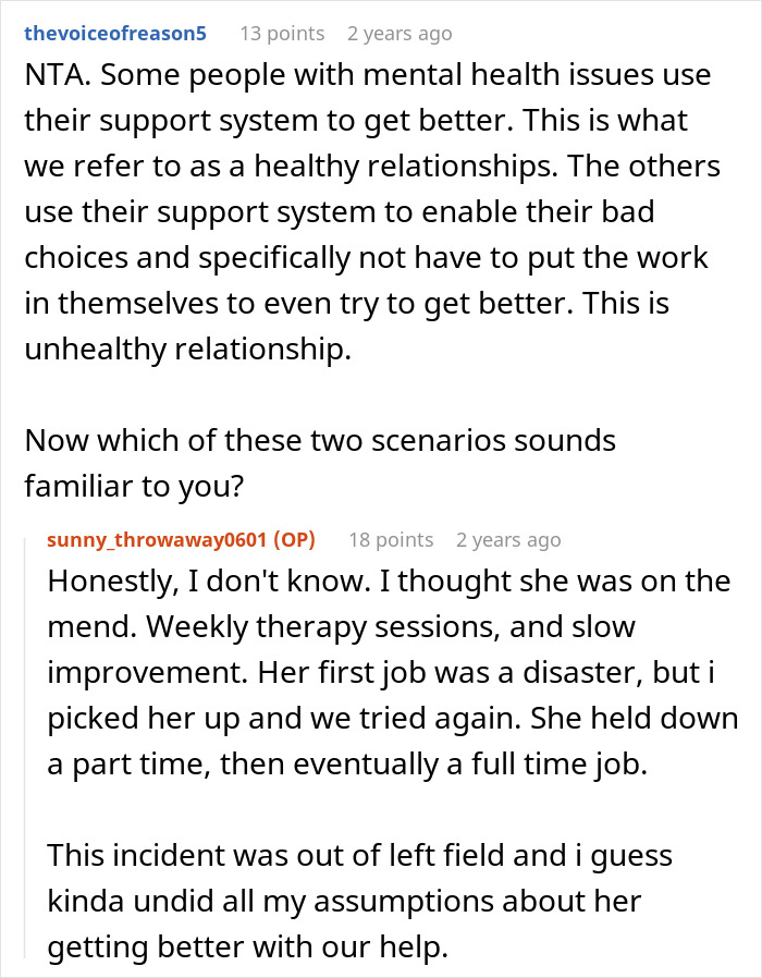 Screenshot of a Reddit thread discussing relationships and a woman’s conflict leading to a surprising marriage reveal months later.