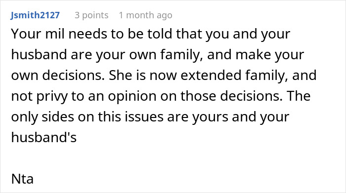 Reddit comment advising a woman battling cancer to ignore her MIL’s negative opinions and support her own family decisions. Reddit comment advising a woman battling cancer to ignore her MIL’s negative opinions and support her own family decisions.