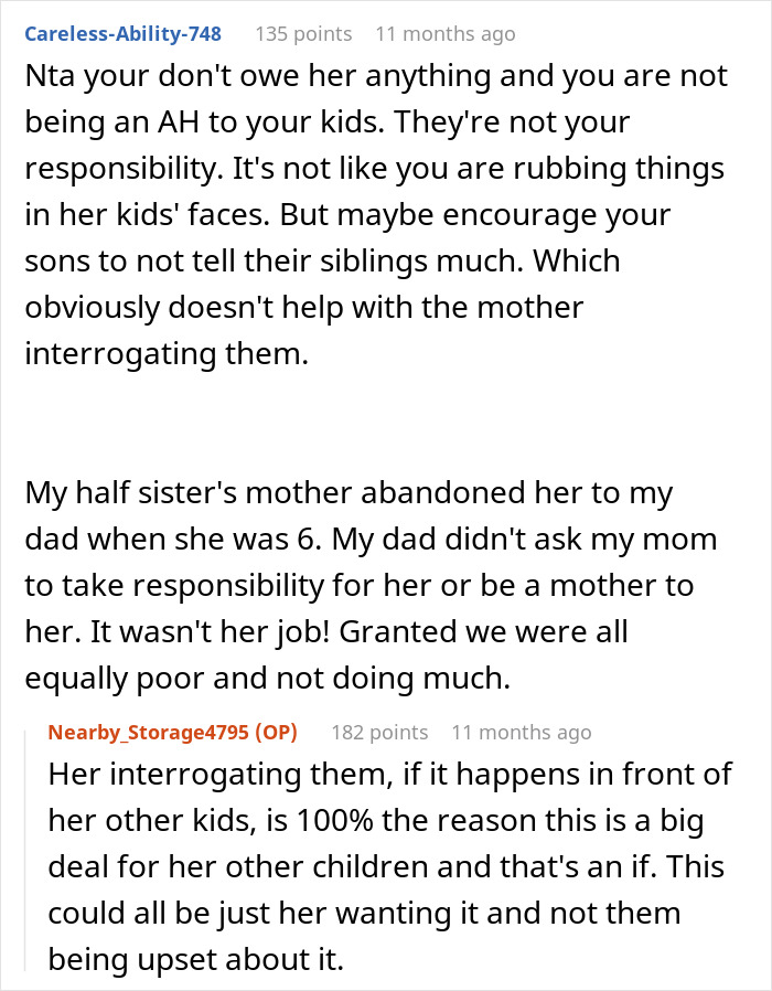 Alt text: Excerpt of an online discussion about a woman cheating and expecting partner to care for her children with other men. Alt text: Excerpt of an online discussion about a woman cheating and expecting partner to care for her children with other men.