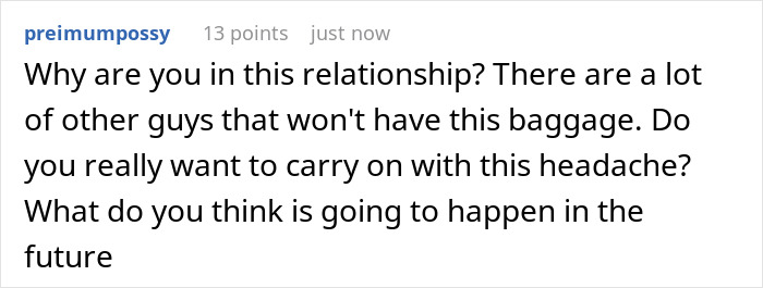 Screenshot of an online comment discussing a guy’s female best friend not inviting his girlfriend to a surprise birthday party. Screenshot of an online comment discussing a guy’s female best friend not inviting his girlfriend to a surprise birthday party.