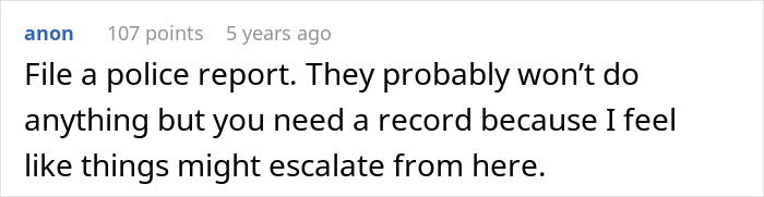 Text comment on a social media post discussing an entitled grandma causing family drama after stealing grandson’s ashes.