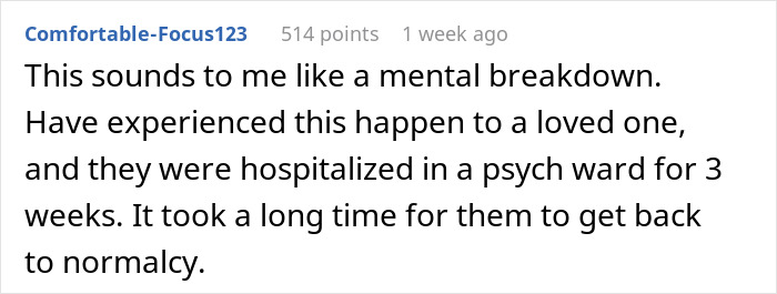 Comment discussing a possible mental breakdown after a red-flag argument, reflecting on relationship fears. Comment discussing a possible mental breakdown after a red-flag argument, reflecting on relationship fears.