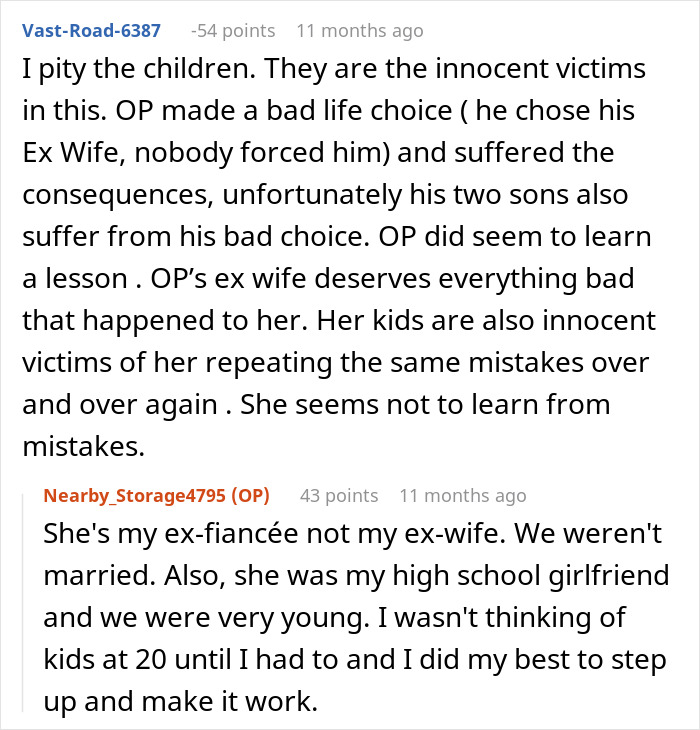 Text conversation discussing consequences of a woman cheating and the impact on children from different fathers. Text conversation discussing consequences of a woman cheating and the impact on children from different fathers.
