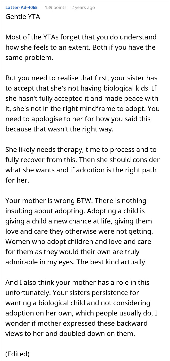 Text post discussing baby-mad woman struggling to conceive, marriage issues, and reaction to adoption suggestion. Text post discussing baby-mad woman struggling to conceive, marriage issues, and reaction to adoption suggestion.
