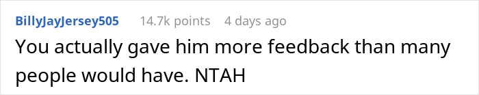 Screenshot of a user comment discussing a job interview with a 99% chance of getting hired but blowing it quickly. Screenshot of a user comment discussing a job interview with a 99% chance of getting hired but blowing it quickly.