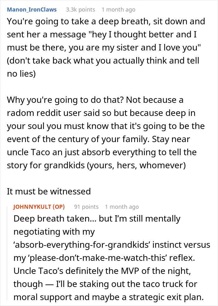 Reddit user discusses skipping sister’s rebirth party, feeling uncomfortable watching the event but considering family legacy. Reddit user discusses skipping sister’s rebirth party, feeling uncomfortable watching the event but considering family legacy.