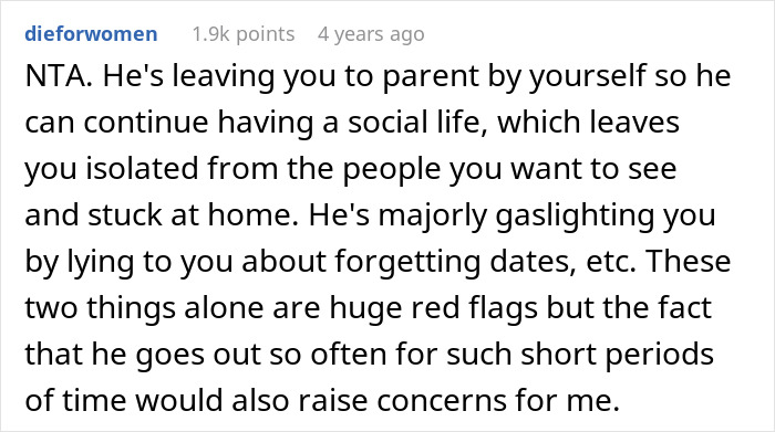 Screenshot of a Reddit comment discussing a man canceling plans to go on a cycle trip instead of watching his daughter. Screenshot of a Reddit comment discussing a man canceling plans to go on a cycle trip instead of watching his daughter.