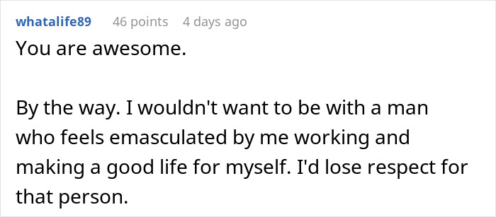 Comment thread discussing in-laws demanding a woman quit her job for emasculating their son and her strong response. Comment thread discussing in-laws demanding a woman quit her job for emasculating their son and her strong response.