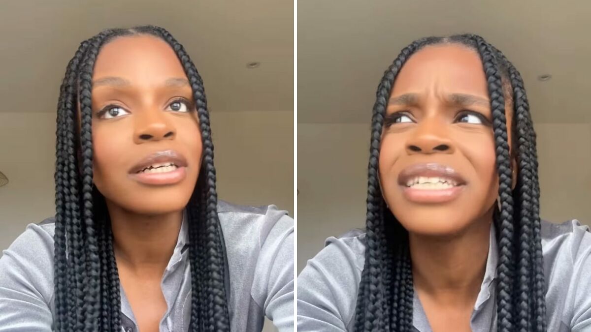 Woman with long braided hair in a grey shirt sharing an empowering reply about her toddler's racial realization.