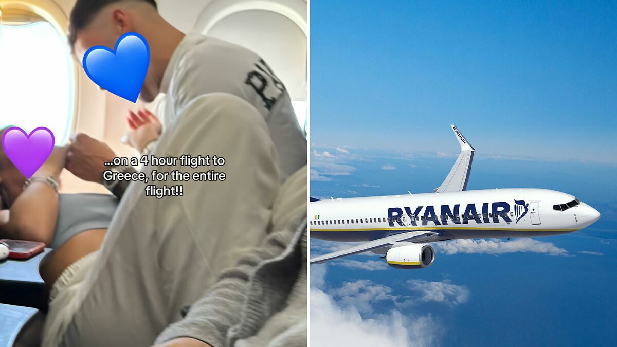 Couple showing PDA on plane during flight, passenger fumes over perceived disrespectful act sparking debate in cabin.