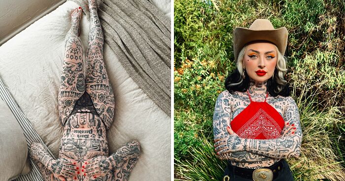 Woman Who Spent $33K On 250 Tattoos For ‘Body Suit’ Transformation Reveals The Harassment She Faces