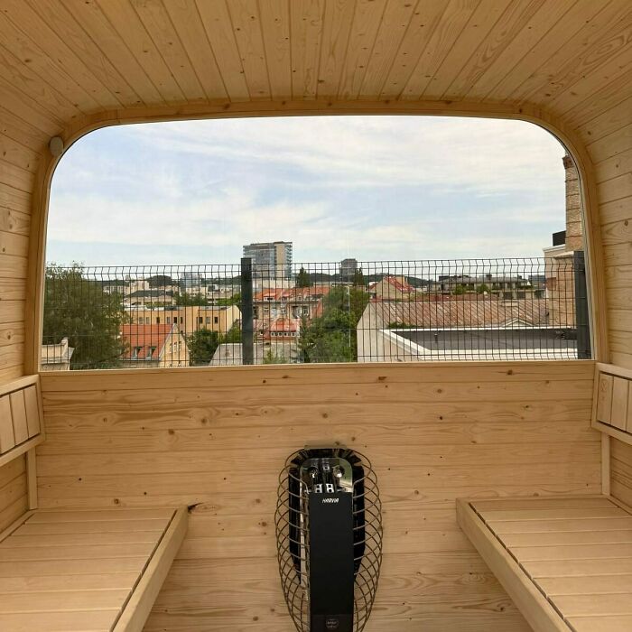 We Installed A Minimalist Sauna ULA On A Rooftop In Vilnius