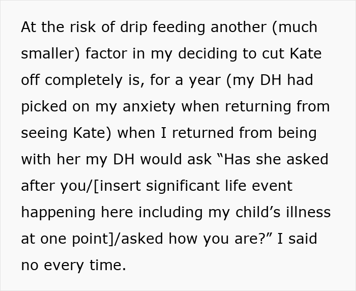 Text discussing anxiety and reasons for cutting off a friend who stayed in an abusive marriage and lack of support. Text discussing anxiety and reasons for cutting off a friend who stayed in an abusive marriage and lack of support.