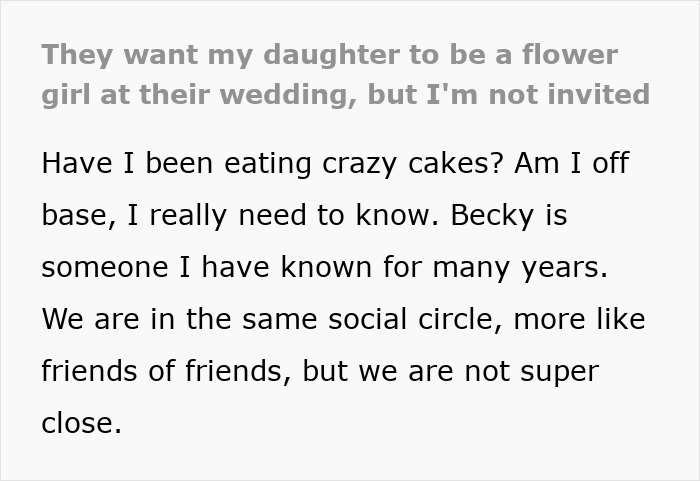 &ldquo;Have I Been Eating Crazy Cakes?&rdquo;: Mom Refuses To Lend Bride Her Daughter As A Flower Girl