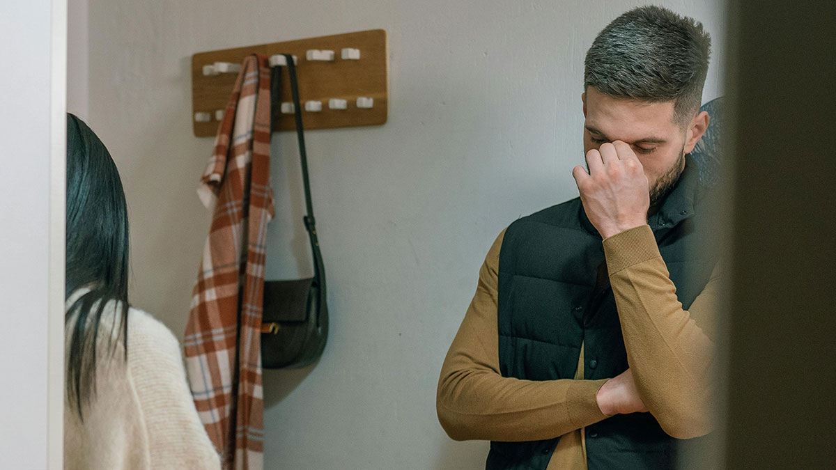 Upset guy asks ex to move out after breakup while she faces dropping out of school in a tense home setting.