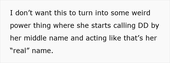 Text excerpt about a mom feeling uncomfortable as MIL demands baby get a more Christian name.