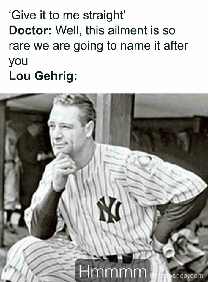 Lou Gehrig meme with historical reference, blending humor and history lessons in an entertaining way.