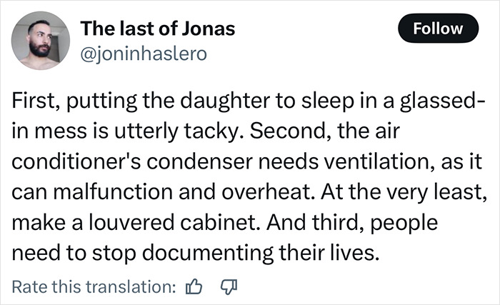 Commenter critiques momfluencer making autistic daughter sleep on balcony, highlighting safety and privacy concerns in parenting choices. Commenter critiques momfluencer making autistic daughter sleep on balcony, highlighting safety and privacy concerns in parenting choices.