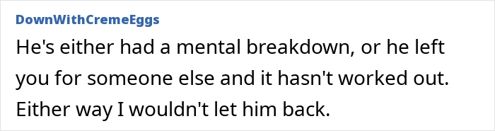 Guy Disappears On Family Right After NYE, Reappears Months Later, Expecting Wife To Welcome Him Back Guy Disappears On Family Right After NYE, Reappears Months Later, Expecting Wife To Welcome Him Back