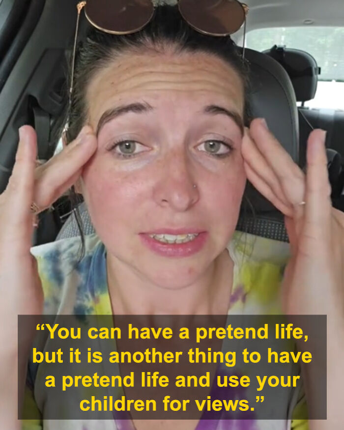 Momfluencer reacting emotionally in a car, discussing backlash for staging a pretend life beach day with her daughter for views. Momfluencer reacting emotionally in a car, discussing backlash for staging a pretend life beach day with her daughter for views.