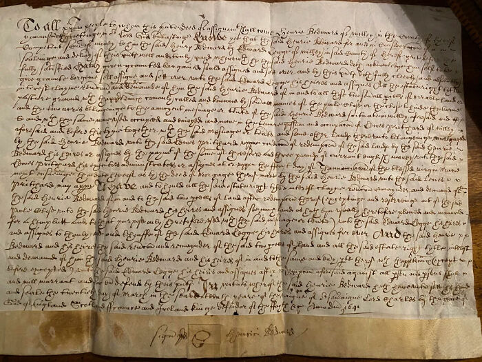 Handwritten old historical document on aged parchment showcasing beautiful antique writing and calligraphy.