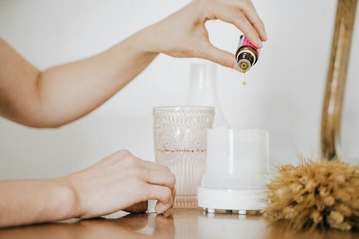 Person pouring essential oil into diffuser, illustrating bizarre beliefs people still fall for despite myth busted science.