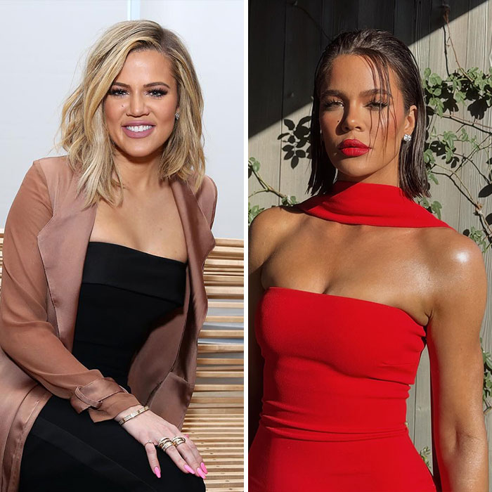 Kylie Jenner in a red dress showing a plastic surgery scar, posing outdoors with sunlight and shadows on her face. Kylie Jenner in a red dress showing a plastic surgery scar, posing outdoors with sunlight and shadows on her face.