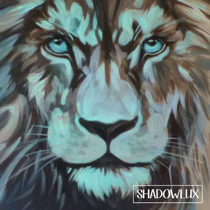 Glow In The Dark Lion Painting In Mostly Light