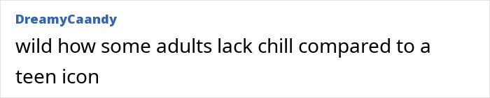 Text comment on a forum platform expressing frustration towards adults compared to a teen icon, related to Miley Cyrus fans outraged. Text comment on a forum platform expressing frustration towards adults compared to a teen icon, related to Miley Cyrus fans outraged.