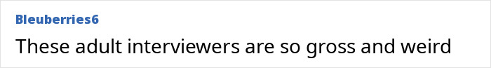 Comment text on a white background discussing adult interviewers, relating to Miley Cyrus fans outraged over old interviews. Comment text on a white background discussing adult interviewers, relating to Miley Cyrus fans outraged over old interviews.