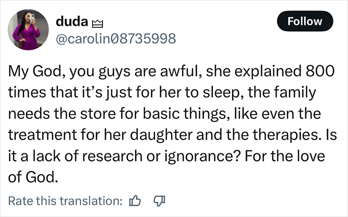 Tweet discussing momfluencer making 9YO autistic daughter sleep on balcony to use room as office amid family needs. Tweet discussing momfluencer making 9YO autistic daughter sleep on balcony to use room as office amid family needs.