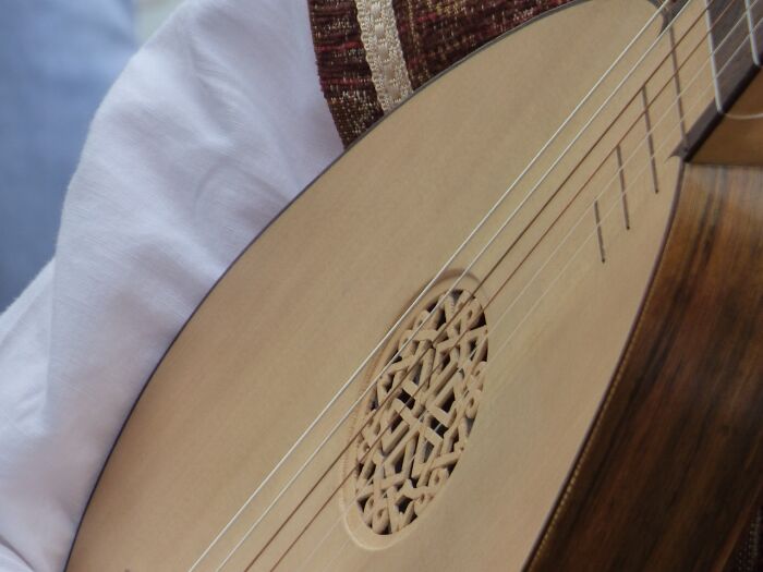Close-up of a historical string instrument highlighting craftsmanship in crazy but real historical events.
