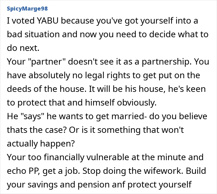 Forum post discussing a guy refusing to add the mother of his child to new house deeds despite plans for marriage. Forum post discussing a guy refusing to add the mother of his child to new house deeds despite plans for marriage.