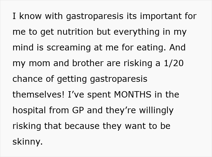 Alt text: Person sharing how seeing loved ones take Ozempic impacts their mental health and concerns about gastroparesis risks. Alt text: Person sharing how seeing loved ones take Ozempic impacts their mental health and concerns about gastroparesis risks.
